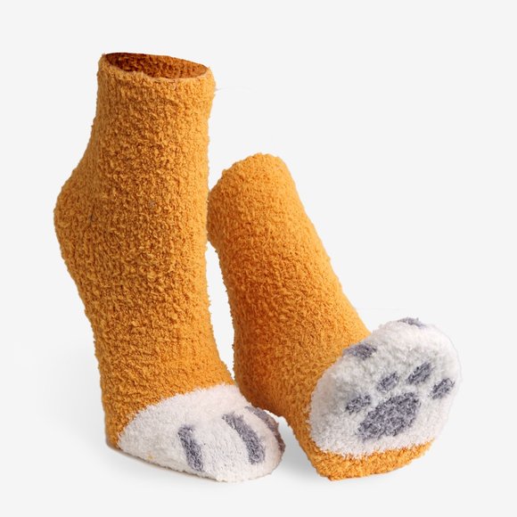 P/S 6 pairs Pack! Cat Paw Fuzzy/Soft/Cozy Mini-Crew Socks·Sleeping·ComfyLuxe - Picture 7 of 7